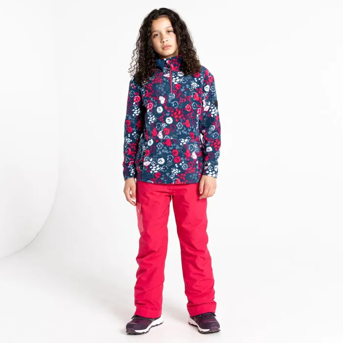 Dare 2b Fleece Cushy Half Zip Fleece Pink Floral Print 8211 Kids
