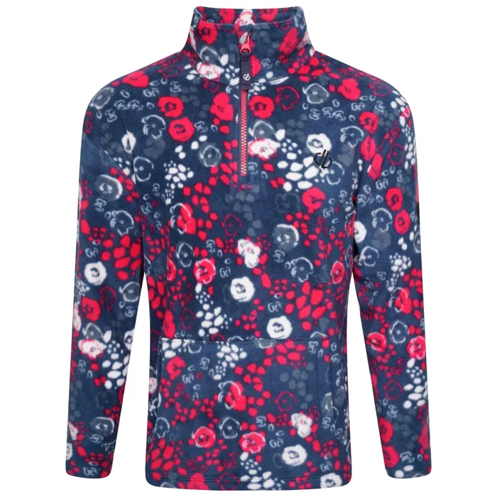 Dare 2b Fleece Cushy Half Zip Fleece Pink Floral Print 8211 Kids