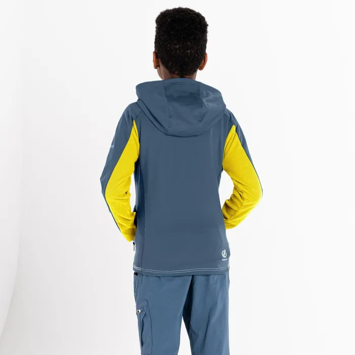 Dare 2b Fleece Thriving Hooded Core Stretch Midlayer Orion Grey Electric Yellow 8211 KidsNA
