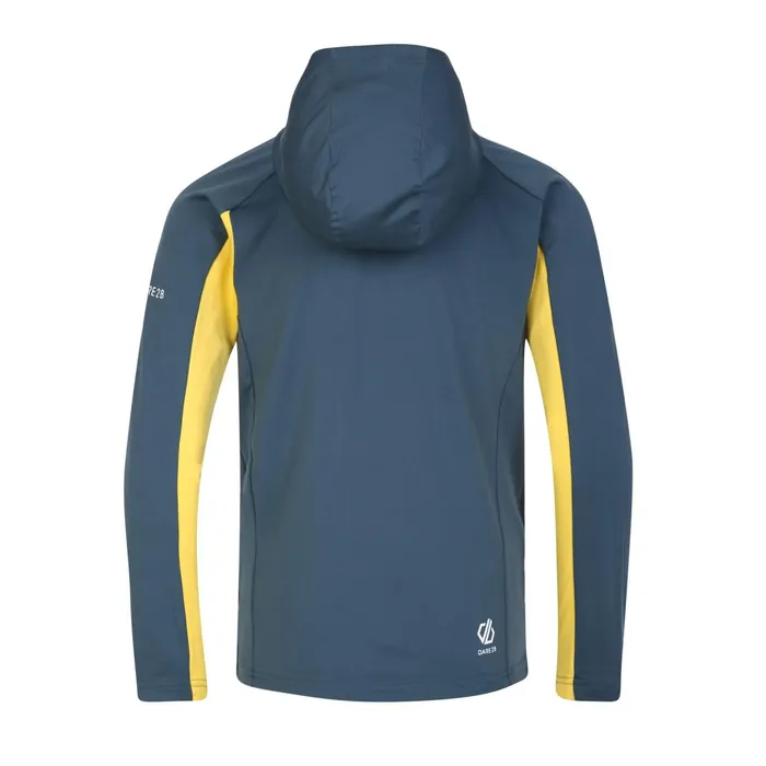 Dare 2b Fleece Thriving Hooded Core Stretch Midlayer Orion Grey Electric Yellow 8211 KidsNA