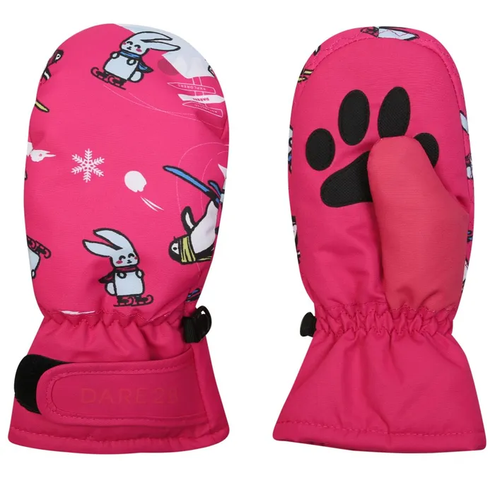 Dare 2b Gloves Snowplay Mitt Pink Artic Print 8211 Kids