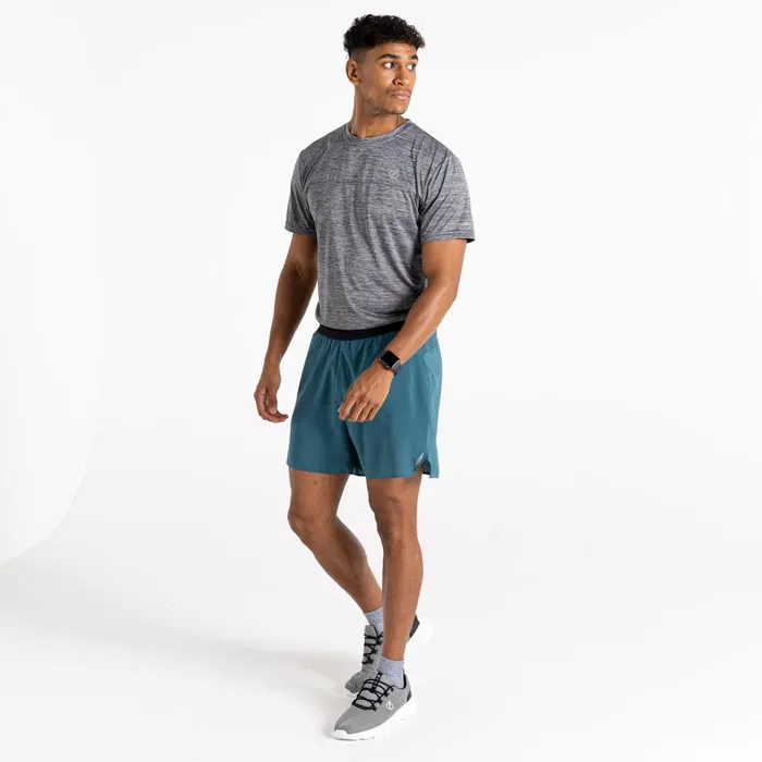 Dare 2b Gym Shorts Jermaine Jenas 8211 Accelerate 5 Inch Fitness Shorts Mediterranean Green 8211 Men