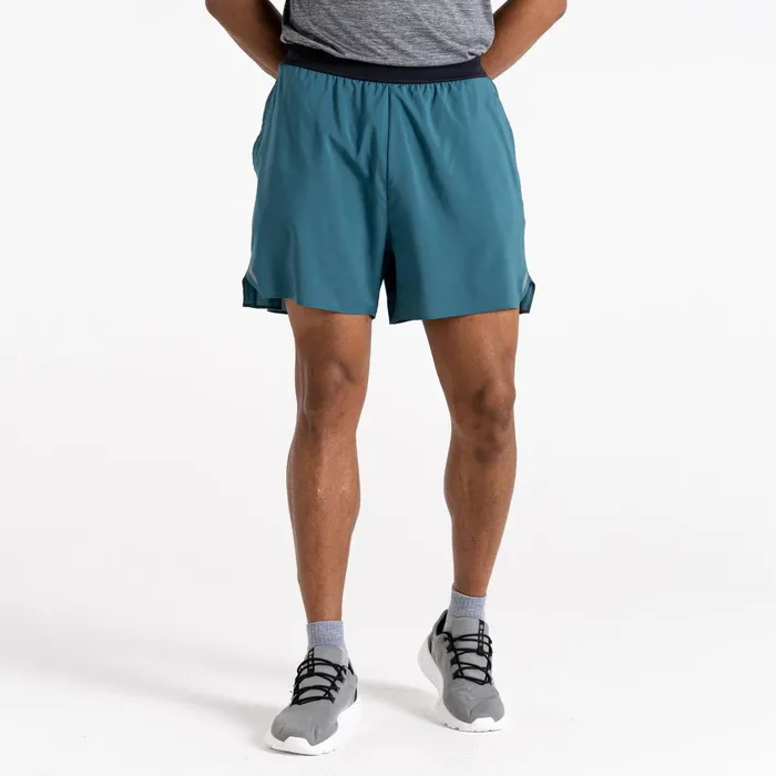 Dare 2b Gym Shorts Jermaine Jenas 8211 Accelerate 5 Inch Fitness Shorts Mediterranean Green 8211 Men