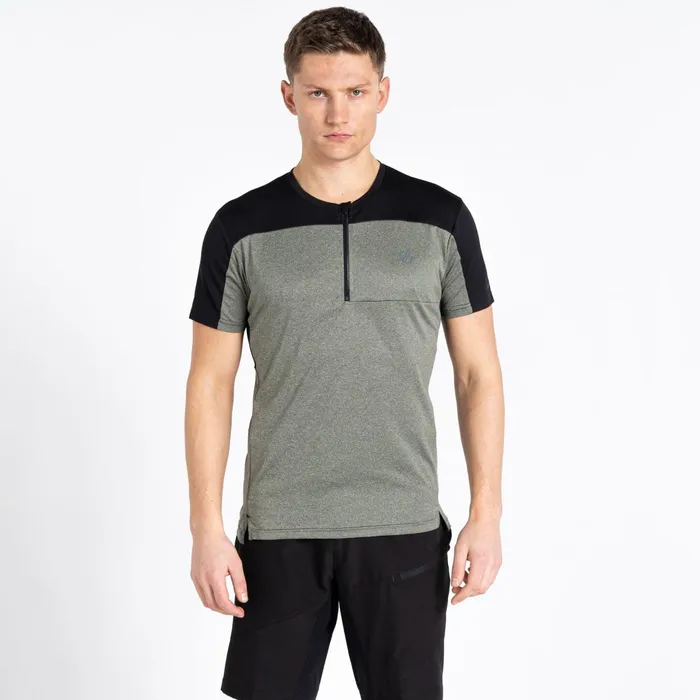 Dare 2b Gym Tops Aces Iii Recycled Zip Up Jersey Agave Green Marl Black 8211 Men