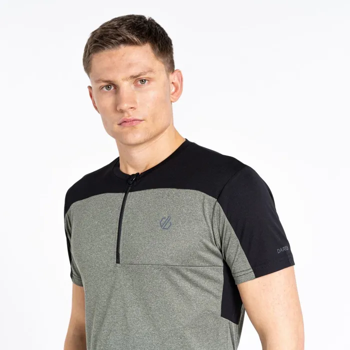 Dare 2b Gym Tops Aces Iii Recycled Zip Up Jersey Agave Green Marl Black 8211 Men