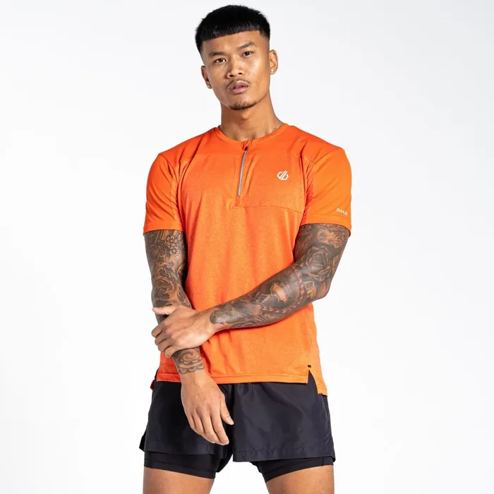 Dare 2b Gym Tops Aces Iii Recycled Zip Up Jersey Burnt Salmon Marl 8211 Men
