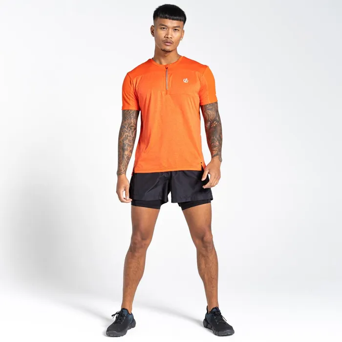 Dare 2b Gym Tops Aces Iii Recycled Zip Up Jersey Burnt Salmon Marl 8211 Men