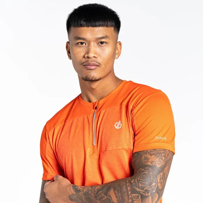 Dare 2b Gym Tops Aces Iii Recycled Zip Up Jersey Burnt Salmon Marl 8211 Men