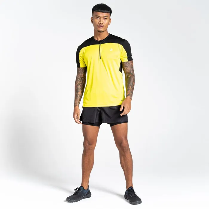 Dare 2b Gym Tops Aces Iii Recycled Zip Up Jersey Neon Spring Black 8211 Men