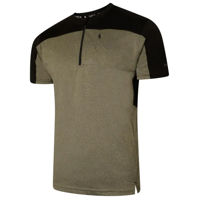 Dare 2b Gym Tops Aces Iii Recycled Zip Up Jersey Neon Spring Black 8211 Men