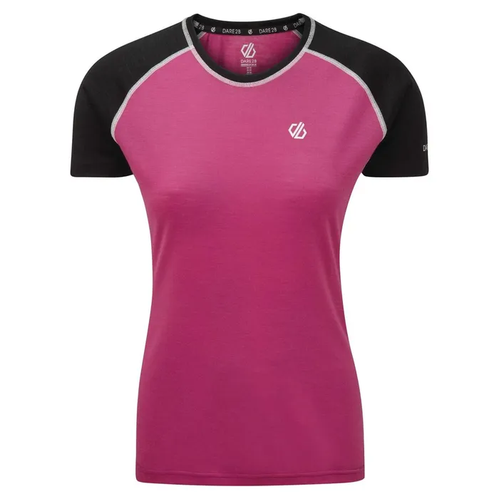 Dare 2b Gym Tops Fixate Wool TShirt Active Pink Black 8211 Women