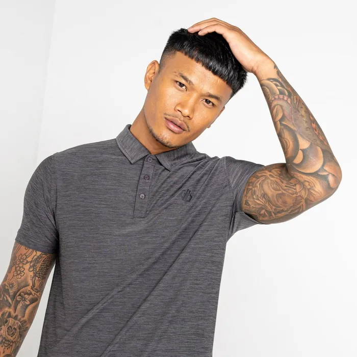 Dare 2b Gym Tops Go Easy Polo Shirt Charcoal Marl 8211 Men