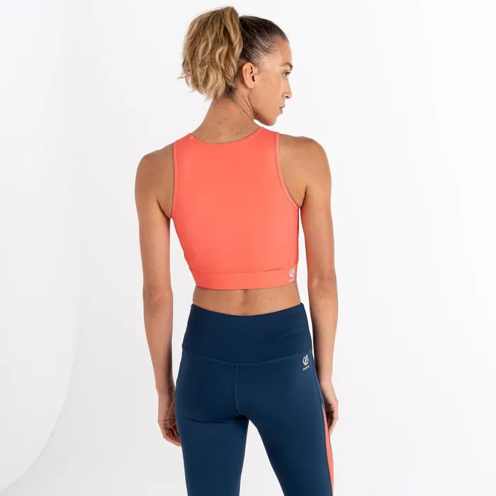 Dare 2b Gym Tops Move High Neck Sports Bra Neon Peach 8211 Women