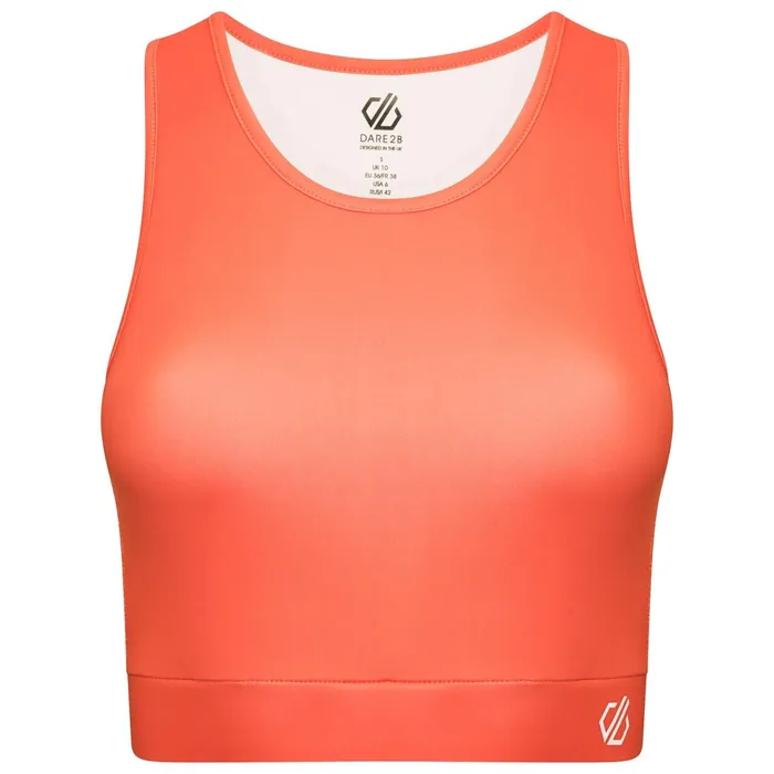 Dare 2b Gym Tops Move High Neck Sports Bra Neon Peach 8211 Women