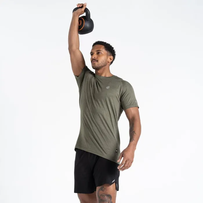 Dare 2b Gym Tops Persist TShirt Lichen Green Marl 8211 Men