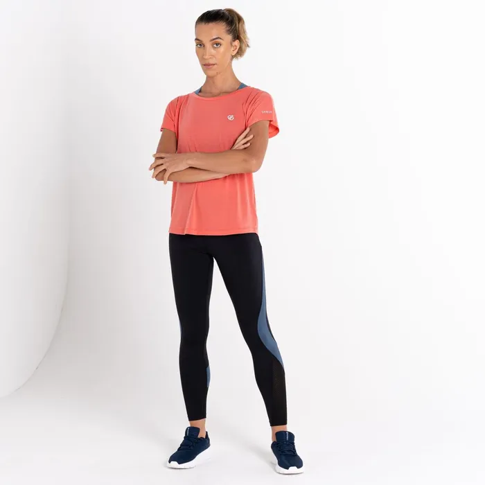 Dare 2b Gym Tops Persisting Lightweight Gym Tee Neon Peach Marl 8211 Women