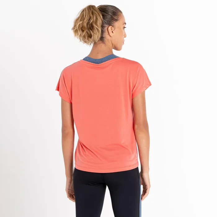 Dare 2b Gym Tops Persisting Lightweight Gym Tee Neon Peach Marl 8211 Women