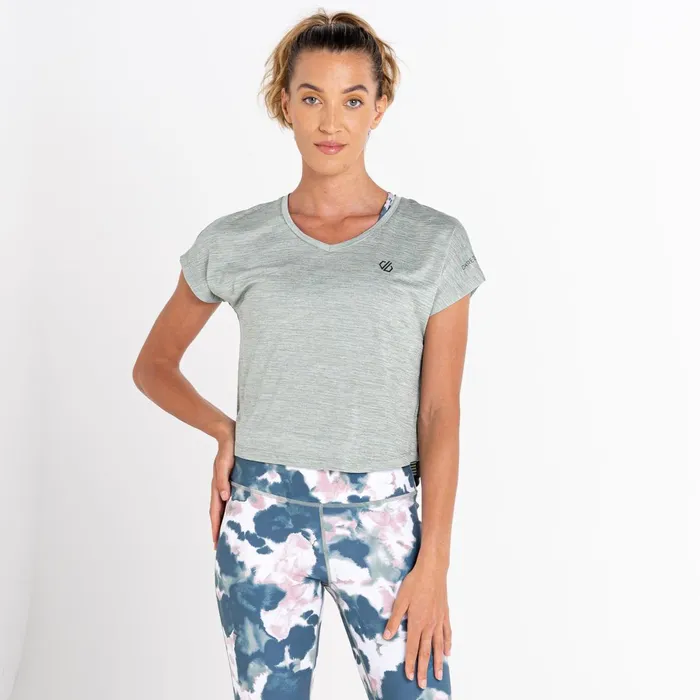Dare 2b Gym Tops Refining Short Sleeved TShirt Lilypad Green Marl 8211 Women