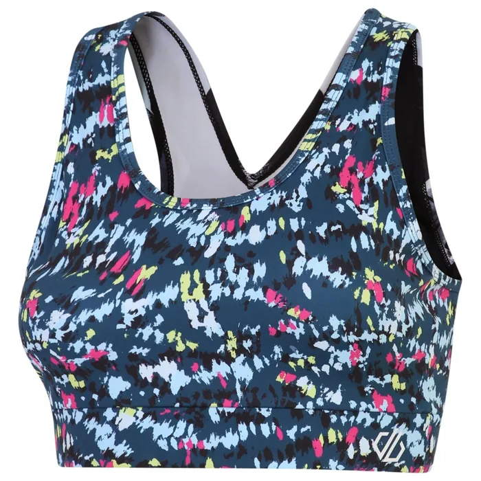 Dare 2b Gym Tops Swift Sports Bra Moonlight Denim Dash Print 8211 Women