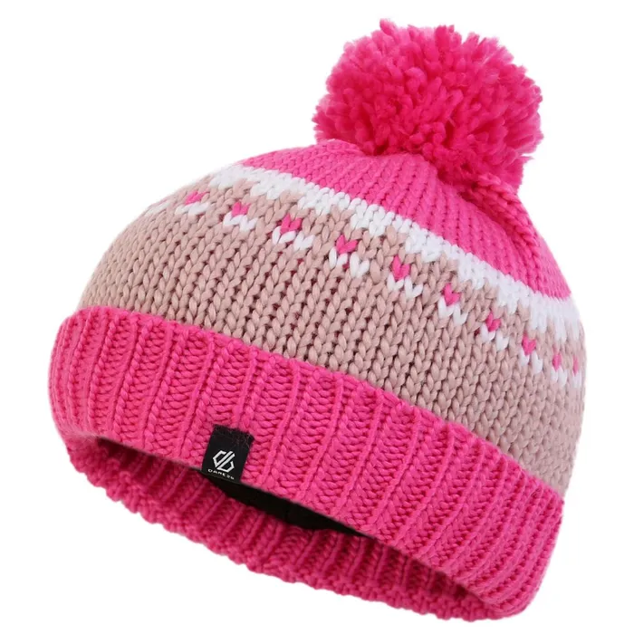 Dare 2b Hats Boffin Bobble Hat Pure Pink 8211 Kids