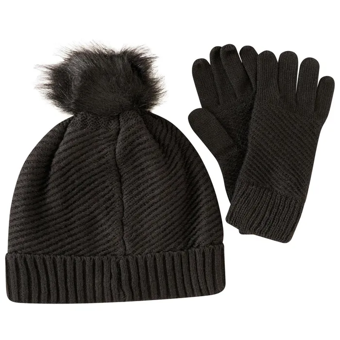 Dare 2b Hats Correlation Hat and Gloves Set Black 8211 Women