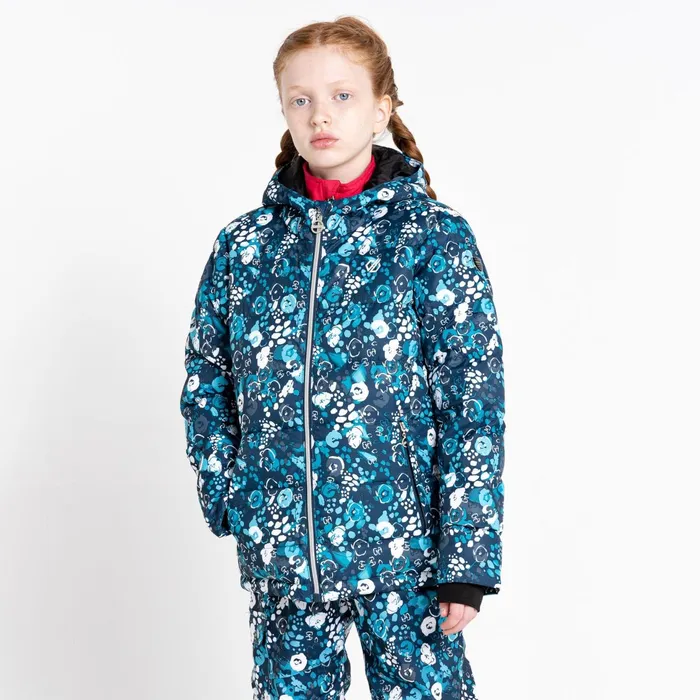 Dare 2b Insulated Jackets Girls039 Verdict Waterproof Insulated Ski Jacket Blue Floral Print 8211 Kids