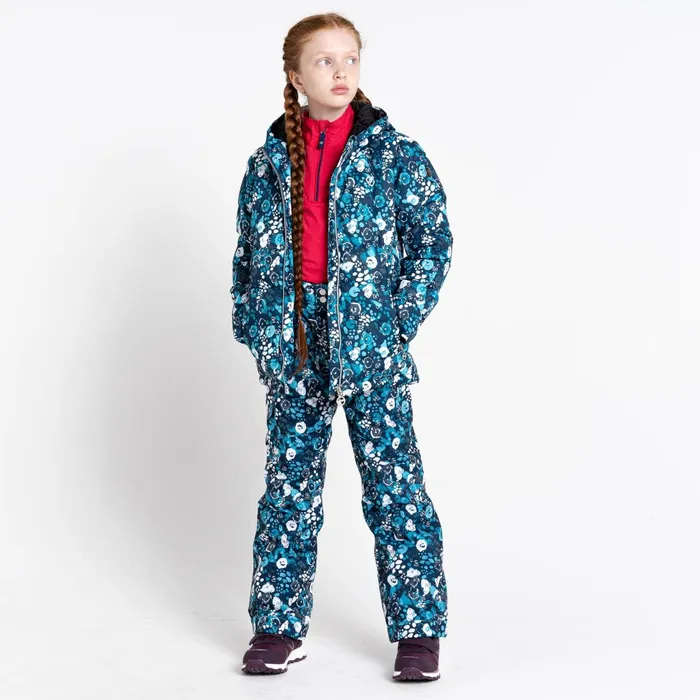 Dare 2b Insulated Jackets Girls039 Verdict Waterproof Insulated Ski Jacket Blue Floral Print 8211 Kids