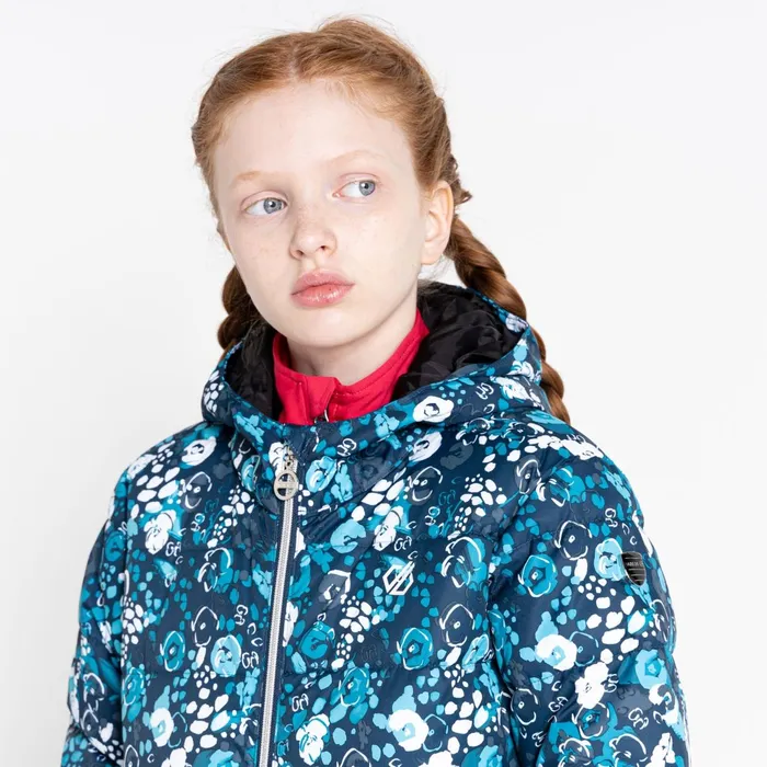 Dare 2b Insulated Jackets Girls039 Verdict Waterproof Insulated Ski Jacket Blue Floral Print 8211 Kids