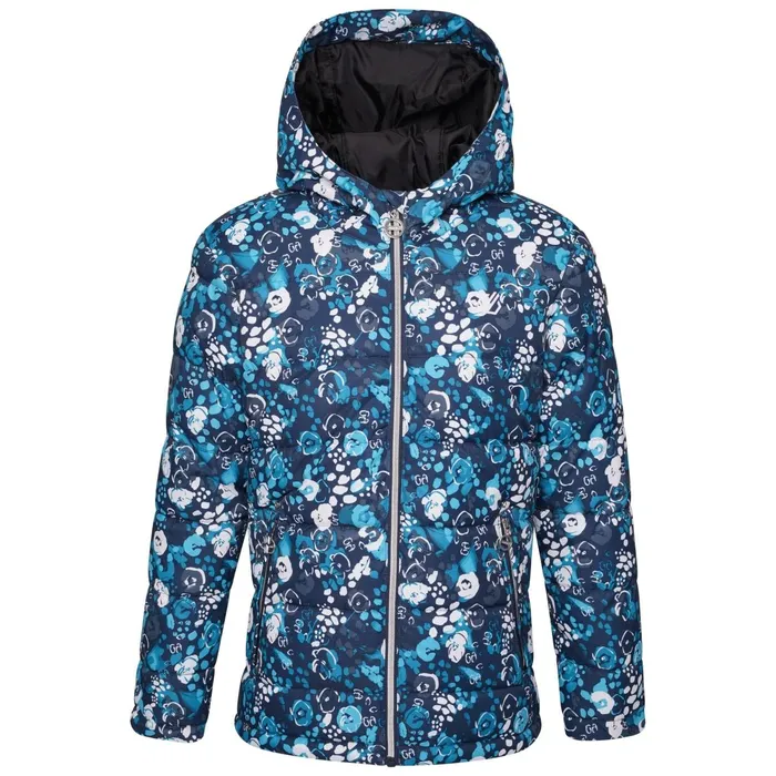 Dare 2b Insulated Jackets Girls039 Verdict Waterproof Insulated Ski Jacket Blue Floral Print 8211 Kids