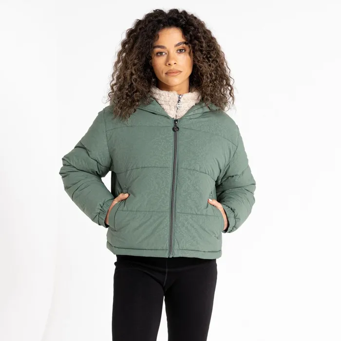 Dare 2b Insulated Jackets Lavishly Hooded Puffer Jacket Duck Green 8211 Women