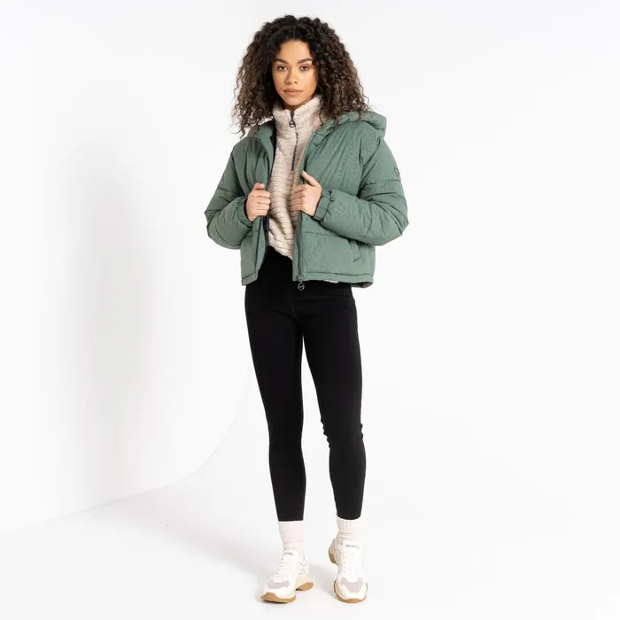 Dare 2b Insulated Jackets Lavishly Hooded Puffer Jacket Duck Green 8211 Women