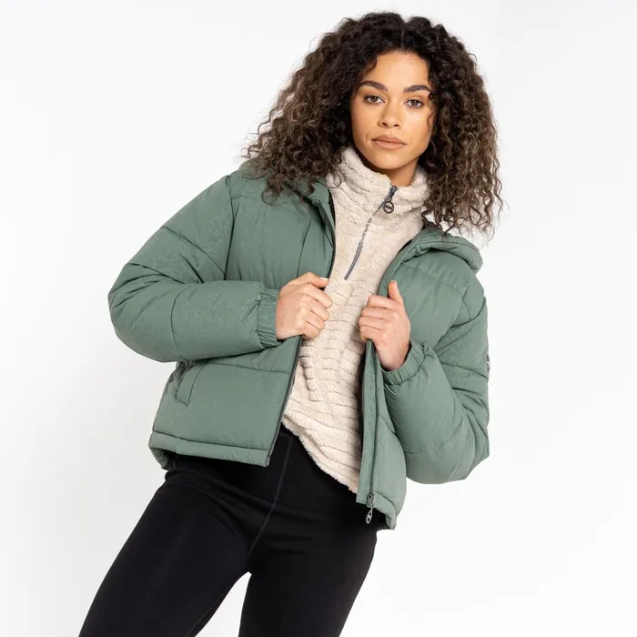 Dare 2b Insulated Jackets Lavishly Hooded Puffer Jacket Duck Green 8211 Women