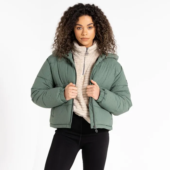 Dare 2b Insulated Jackets Lavishly Hooded Puffer Jacket Duck Green 8211 Women