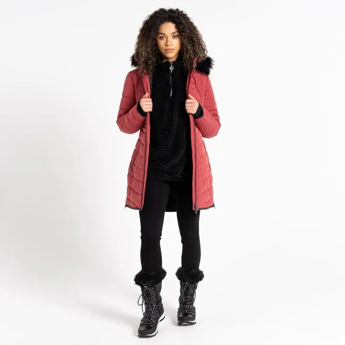 Dare 2b Insulated Jackets Striking Iii Mid Length Padded Jacket Earth Rose 8211 Women
