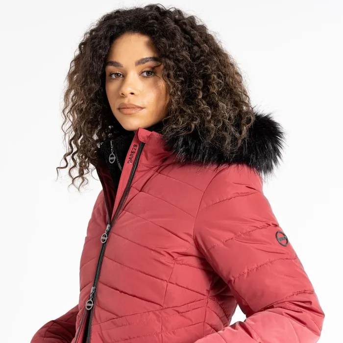 Dare 2b Insulated Jackets Striking Iii Mid Length Padded Jacket Earth Rose 8211 Women