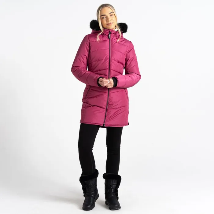 Dare 2b Insulated Jackets Striking Iii Mid Length Padded Jacket Pink 8211 Women
