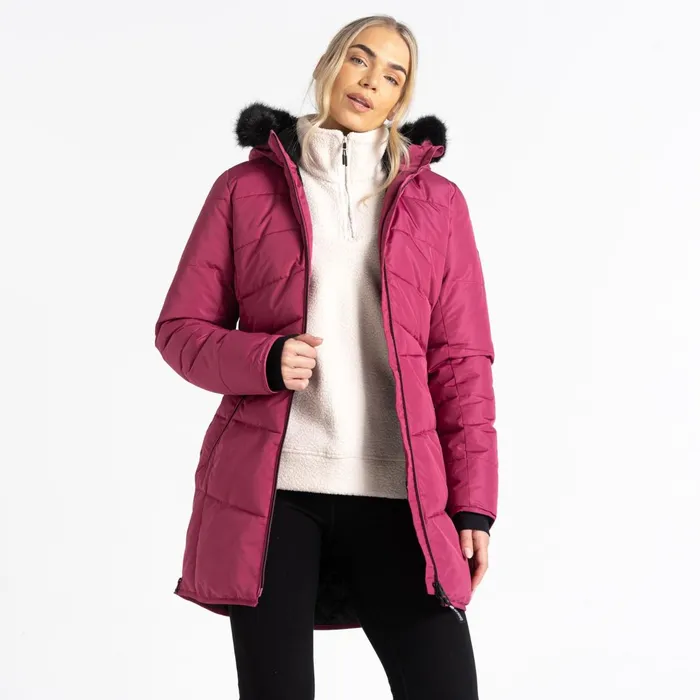 Dare 2b Insulated Jackets Striking Iii Mid Length Padded Jacket Pink 8211 Women