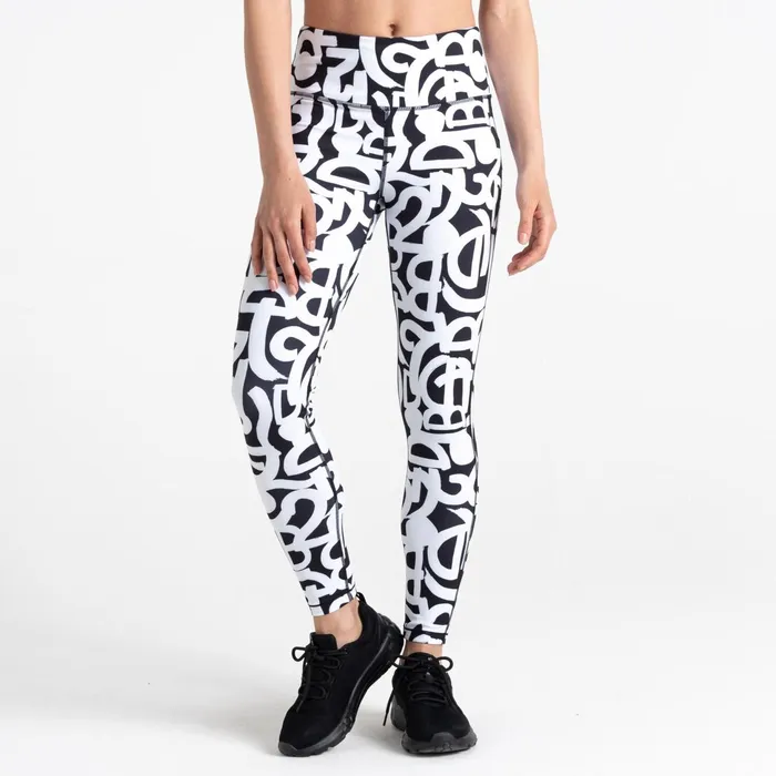 Dare 2b Leggings Influential Gym Leggings Black White Graffiti 8211 Women