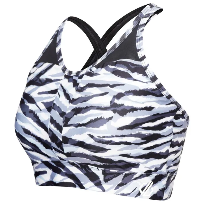 Dare 2b Low Impact Mantra Recycled Sports Bra Black White Zebra Print 8211 Women