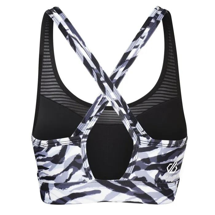 Dare 2b Low Impact Mantra Recycled Sports Bra Black White Zebra Print 8211 Women