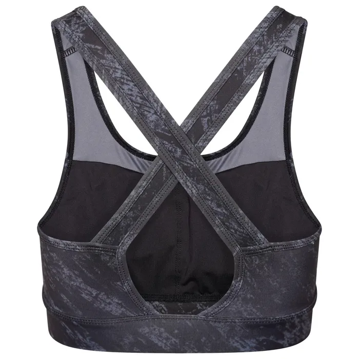 Dare 2b Low Impact Mantra Recycled Sports Bra Ebony Grey Shard Print 8211 Women