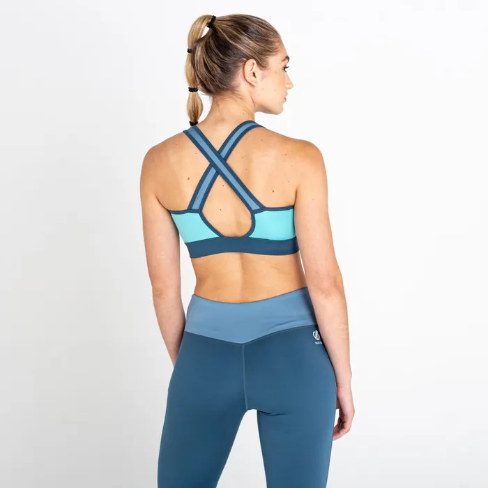 Dare 2b Low Impact Mantra Recycled Sports Bra Meadowbrook Green Bluestone 8211 Women
