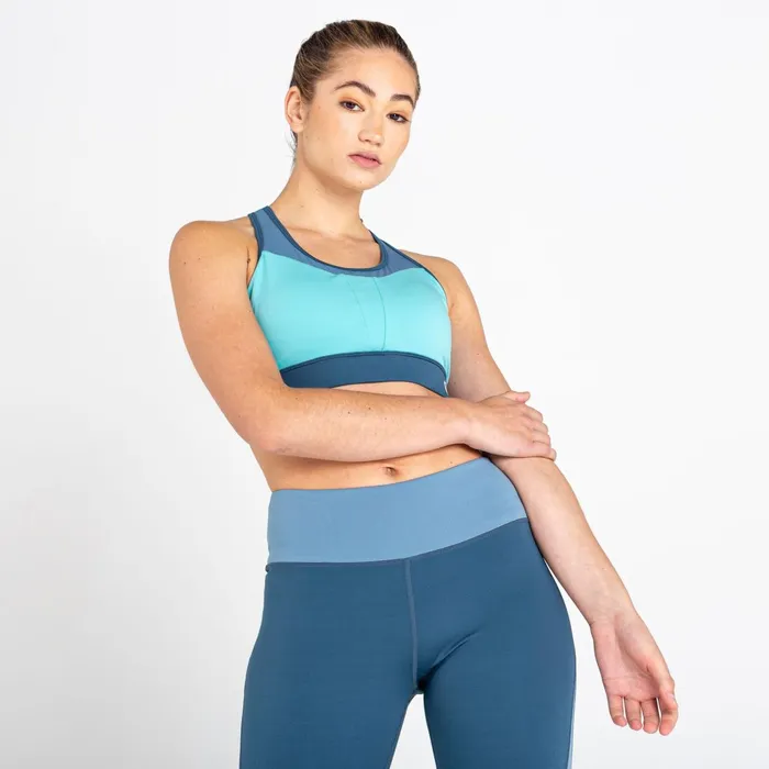 Dare 2b Low Impact Mantra Recycled Sports Bra Meadowbrook Green Bluestone 8211 Women