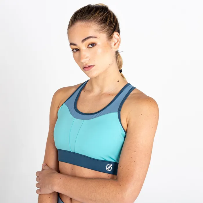 Dare 2b Low Impact Mantra Recycled Sports Bra Meadowbrook Green Bluestone 8211 Women