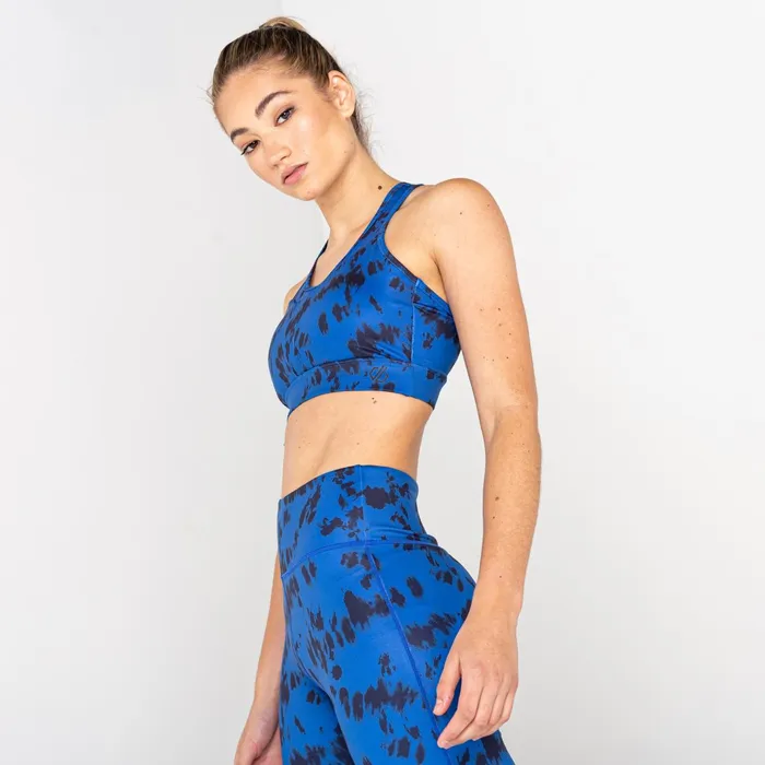 Dare 2b Low Impact Mantra Recycled Sports Bra Space Blue Tie Dye 8211 Women