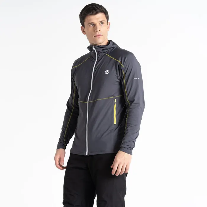Dare 2b Mid Layers Assimilate Hooded Core Stretch Midlayer Ebony Grey Yellow 8211 Men Dare 2b Mid Layers Assimilate Hooded Core Stretch Midlayer Ebony Grey Yellow 8211 Men