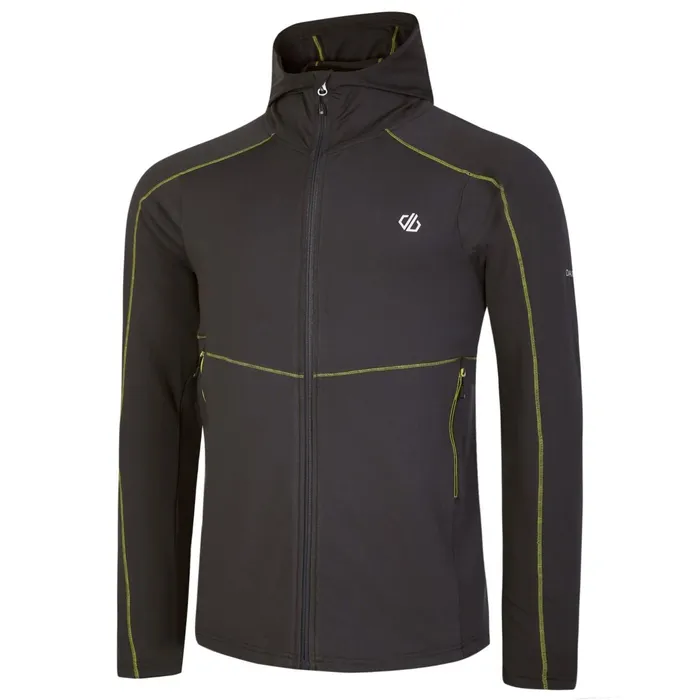 Dare 2b Mid Layers Assimilate Hooded Core Stretch Midlayer Ebony Grey Yellow 8211 Men