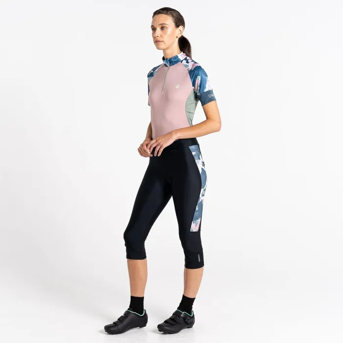 Dare 2b Shorts Worldly Gel Cycling Capri Black Dusky Rose 8211 Women