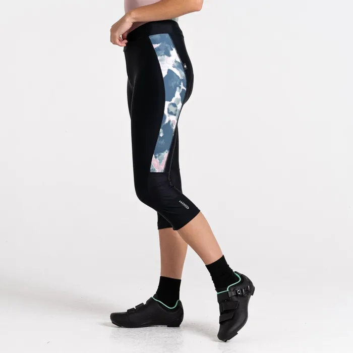 Dare 2b Shorts Worldly Gel Cycling Capri Black Dusky Rose 8211 Women