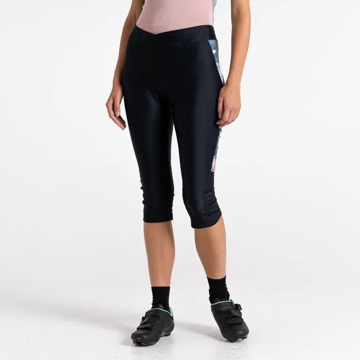 Dare 2b Shorts Worldly Gel Cycling Capri Black Dusky Rose 8211 Women